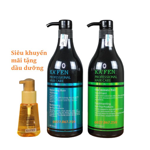 Bộ Dầu Gội-Xả Kafen Siêu Mượt 800ml Qinye(tặng tinh dầu)