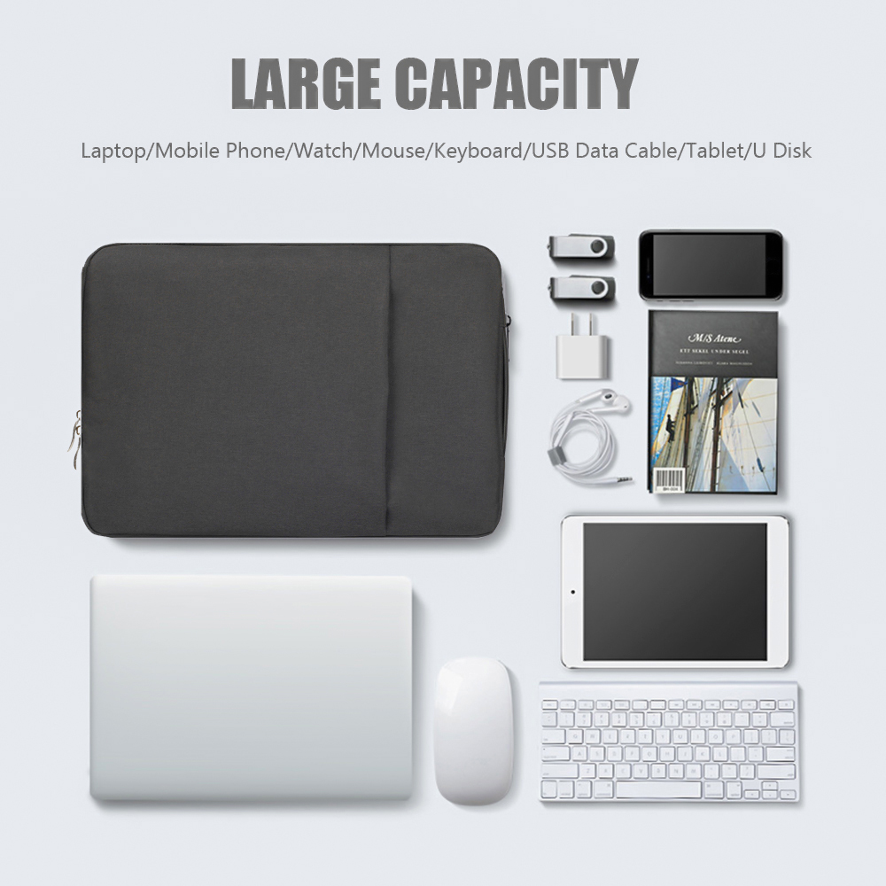 MUVAKO Bao Da PU Siêu Mỏng Chống Sốc Cỡ Lớn Đựng Laptop Cho Laptop 13.3 14 15.6 inch