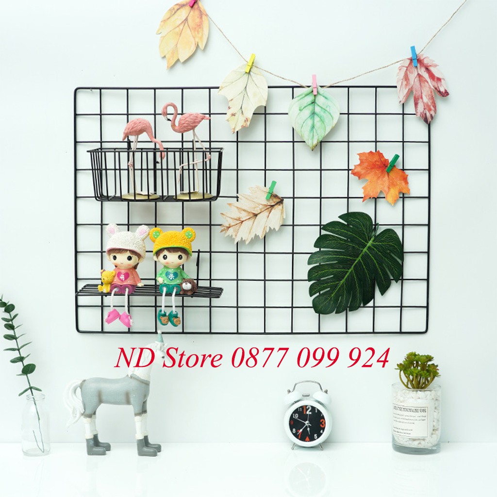 Tấm Lưới Trang Trí Làm Khung Kẹp Ảnh, Đề Đồ Decor Kích Thước 35x35cm, 45x35cm, Khung Thép Chống Gỉ Chống Ăn Mòn