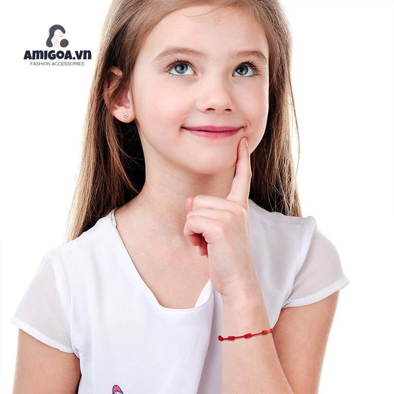 Vòng Đeo Tay Bện Dây Đỏ Bảy Phần Bảy Thắt Nút