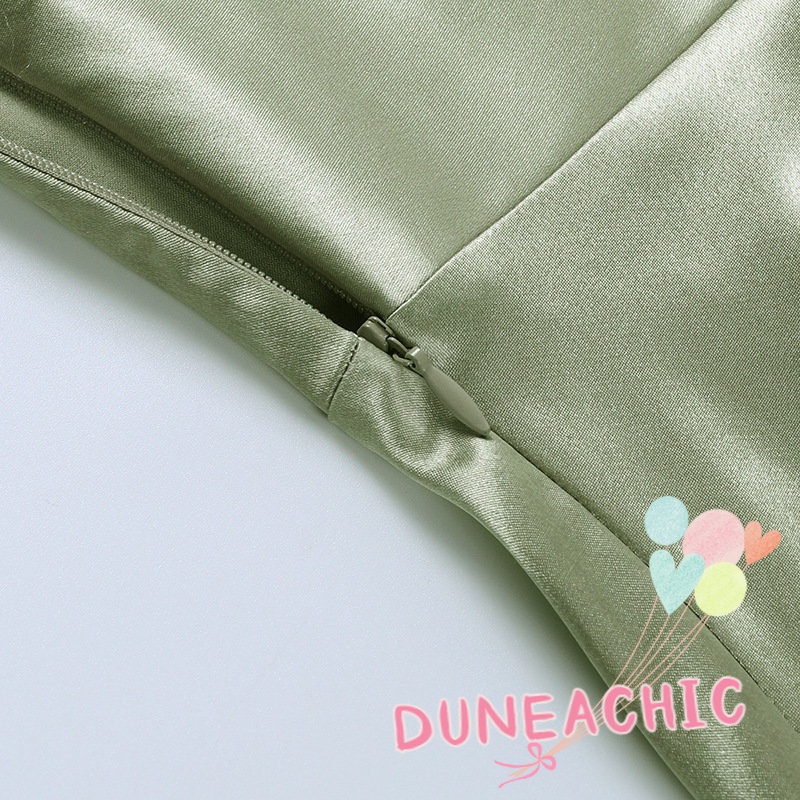 DUNEA Đầm Dự Tiệc Hai Dây Vải Satin Hở Lưng Quyến Rũ Cho Nữ