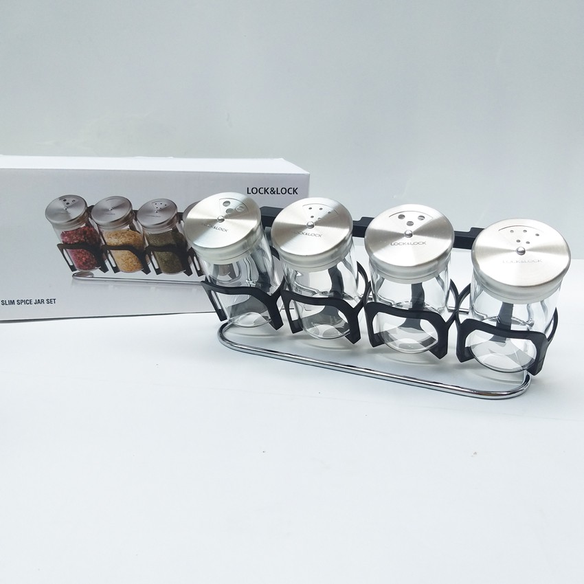 Bộ Đựng Gia Vị Slim Spice Jar Lock&amp;Lock LLG842 130ml x 4 - Larva Store