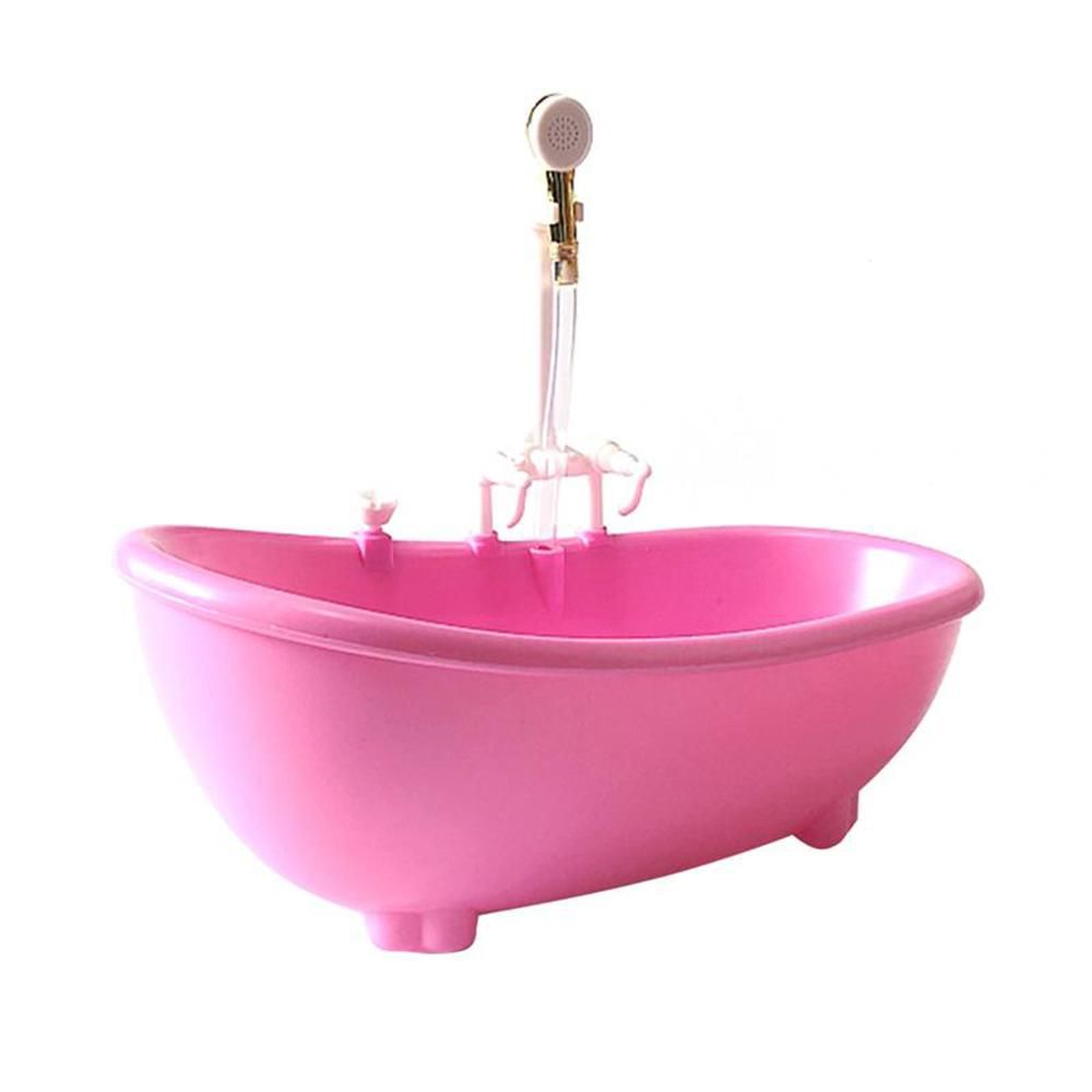 1: 6 Mini đồ chơi bồn tắm Điện nước phun Búp bê nhà phụ kiện Quà tặng cho trẻ em gái