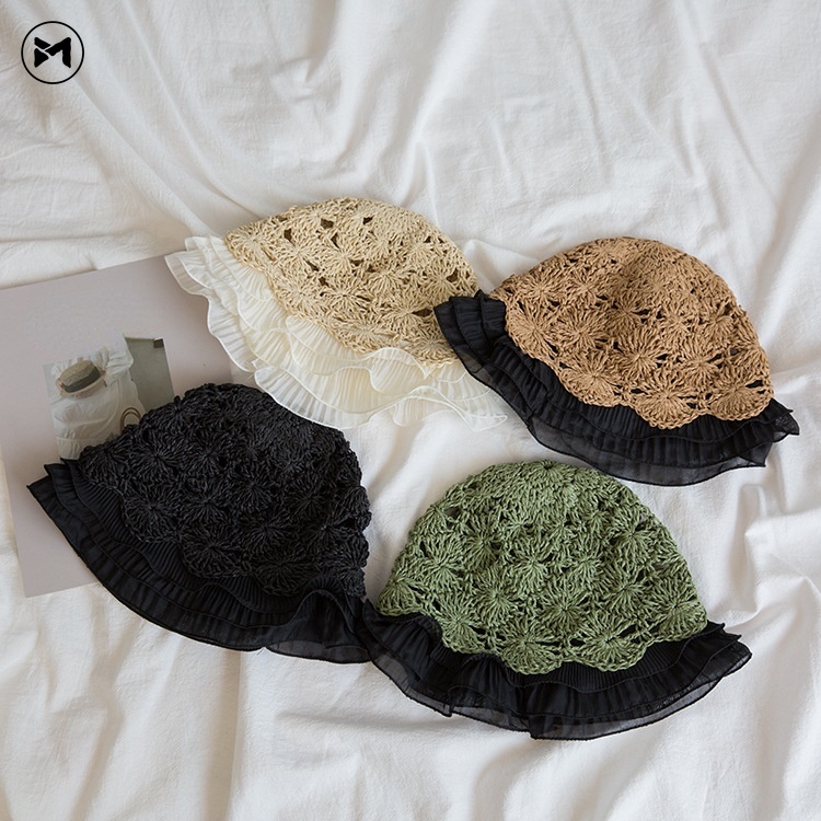 Nón Rơm Phối Ren Thời Trang Nữ Tính