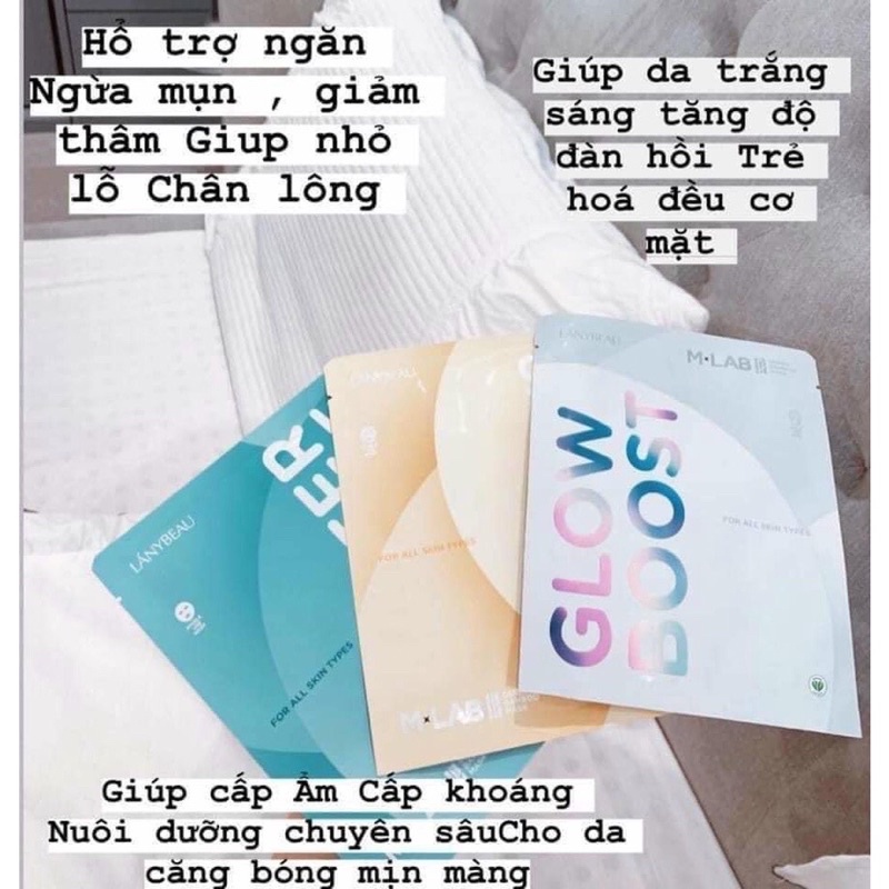 Mặt nạ sợi tre Mlab cấp ẩm, dưỡng trắng da và kiềm dầu