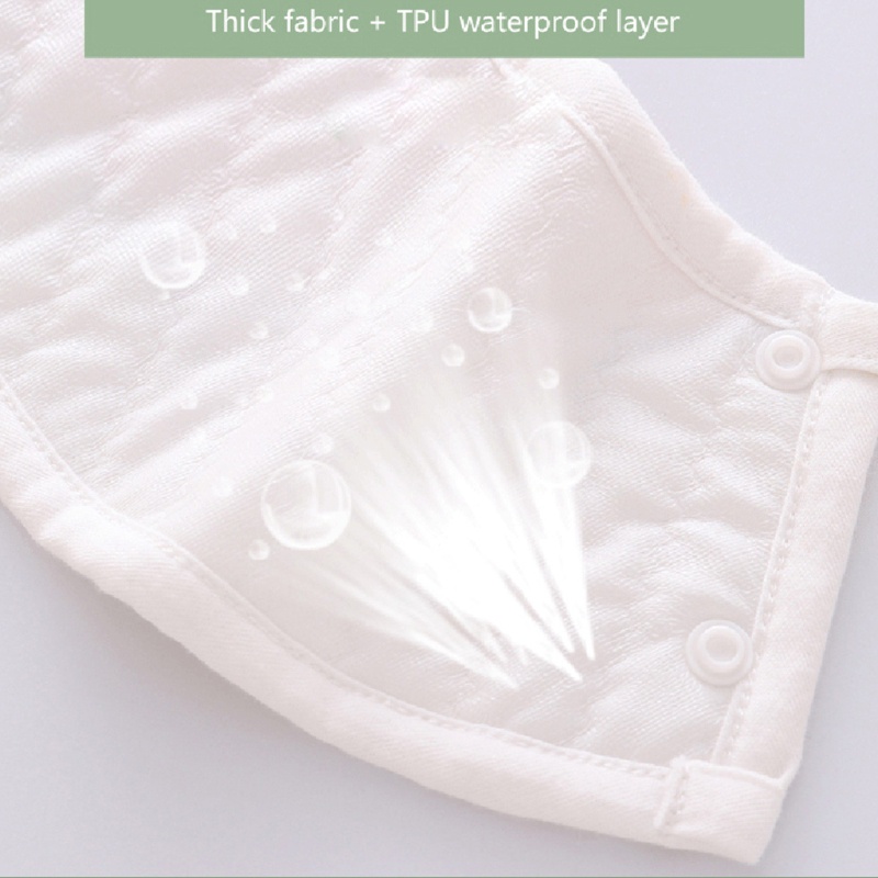 Bộ 3 Yếm Ăn Vải Cotton Dày Dặn Thoáng Khí Chống Thấm Nước In Hoạt Hình Dễ Thương Xoay 360 Độ Tiện Dụng Cho Bé