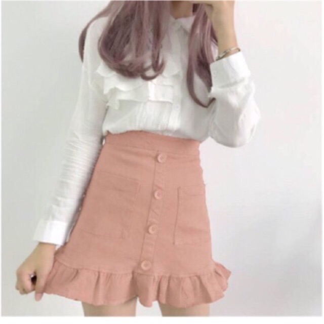 Chân váy đuôi cá nút bs