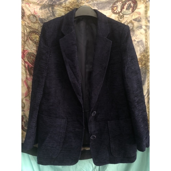 ❣️Áo Blazer Dạ Nhung Xanh Đen Nữ