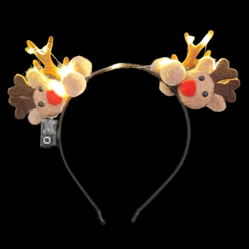 Băng Đô Cài Tóc Hình Sừng Tuần Lộc Giáng Sinh Đính Hoa Và Quả Mọng Xinh Xắn Cho Cô Dâu