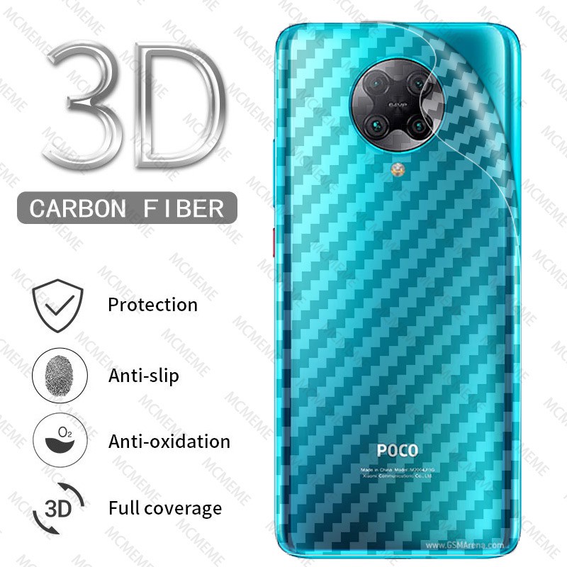 Miếng Dán Carbon Mặt Sau Điện Thoại Nhám Chống Xước Cao Cấp Cho Xiaomi Poco X3 NFC/ Pro X3 PM3 F3 F2 Pro Pocophone F1 5G
