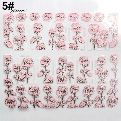 Miếng Dán Trang Trí Móng Tay Họa Tiết Hoa 3D Xinh Xắn