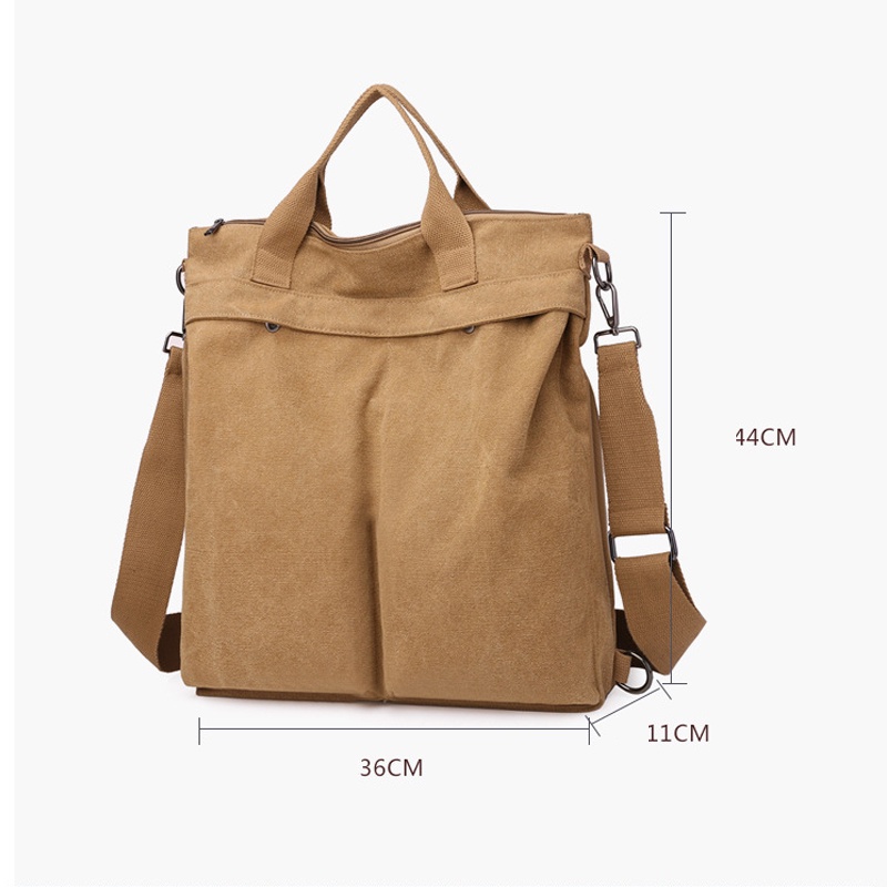 Túi vải canvas công sở mang được 3 kiểu