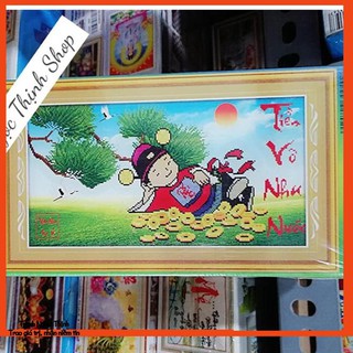 Tranh đính đá H939 - Tiền vô như nước