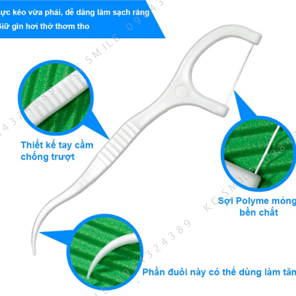 Tăm chỉ nha khoa hộp 50 chiếc tăm xỉa răng, vệ sinh răng miệng sạch sẽ khoẻ khoắn