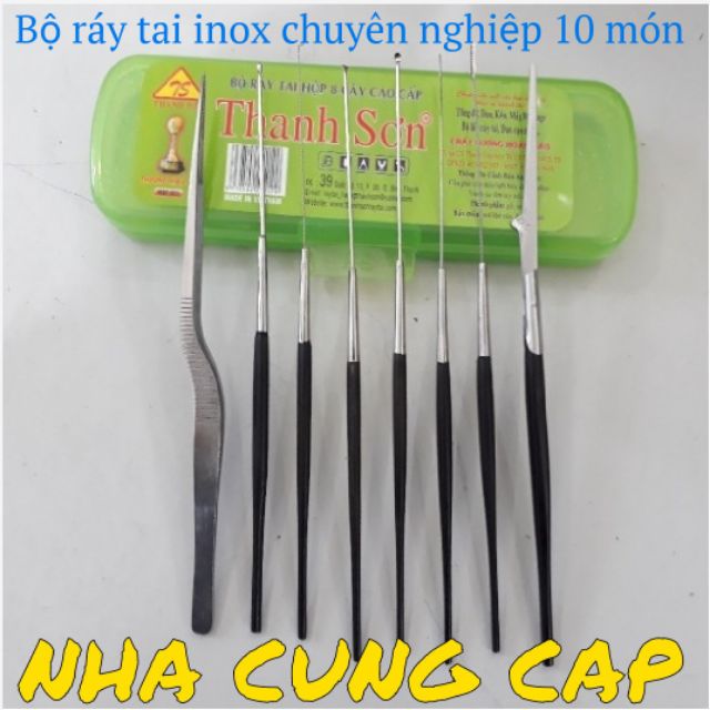 BỘ RÁY TAI INOX CHUYÊN NGHIỆP 10 MÓN HỘP ĐỰNG