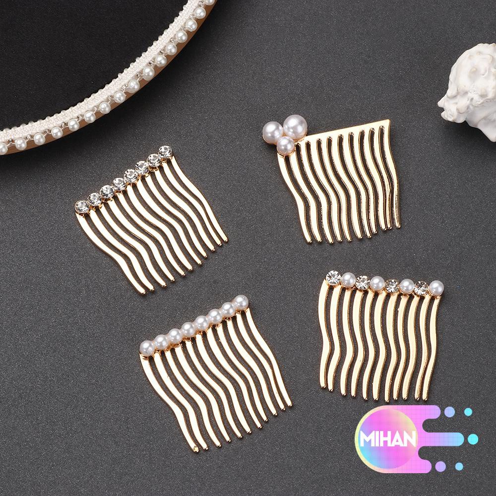 (Hàng Mới Về) Lược Cài Tóc Bằng Hợp Kim Đính Ngọc Trai Thời Trang Dành Cho Nữ Mihan1