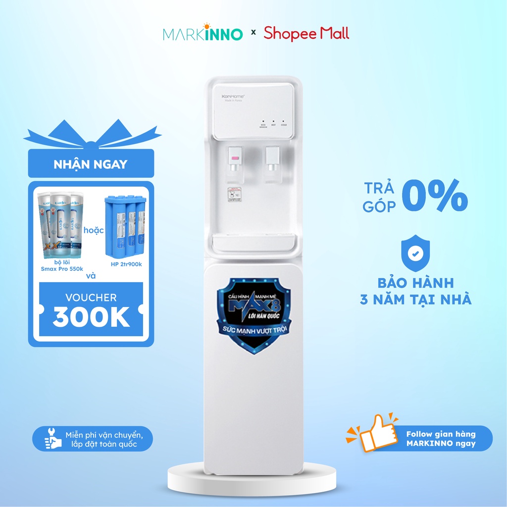 Máy lọc và làm nóng lạnh nước Korihome WPK-913 công nghệ hydrogen alkaline tăng cường sức khoẻ