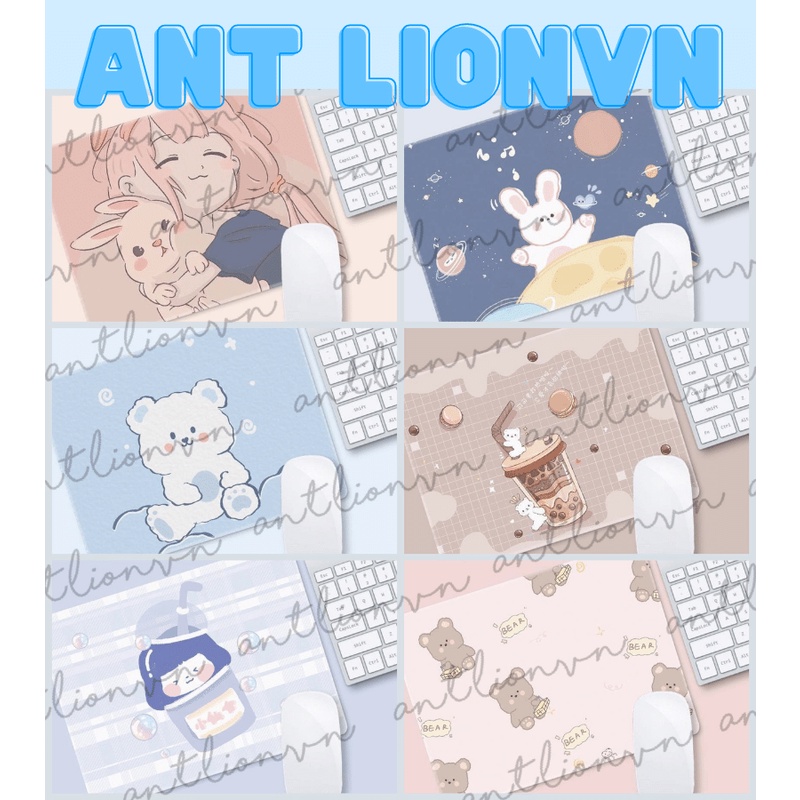 Lót chuột - Pad chuột máy tính 21*26cm anime họa tiết dễ thương Lionvn