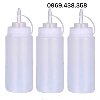  Bộ 3 chai nhựa đựng sốt, tương ớt - màu trắng