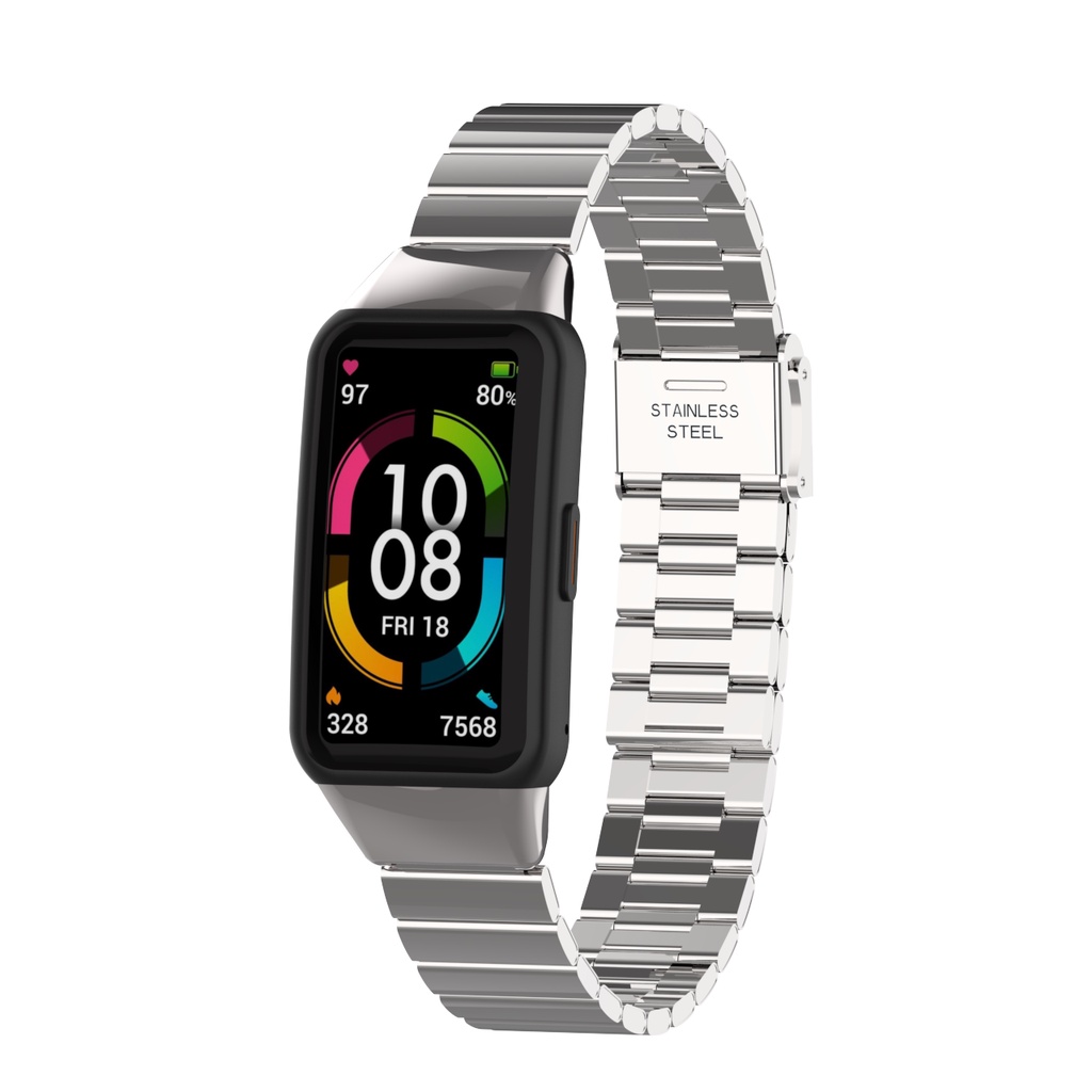 Dây Đeo Thay Thế Chất Liệu Kim Loại Không Gỉ Thời Trang Cho Huawei Band 7 / 6 Honor Band 6