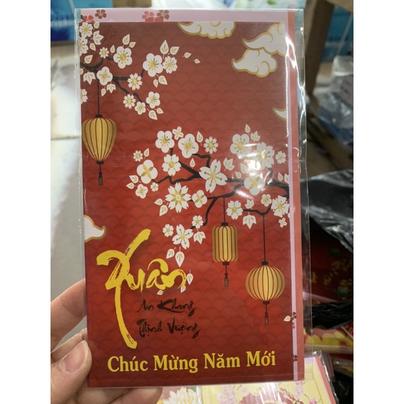 Bộ thiếp và phong bì chúc mừng năm mới ( Tập 10 bộ)