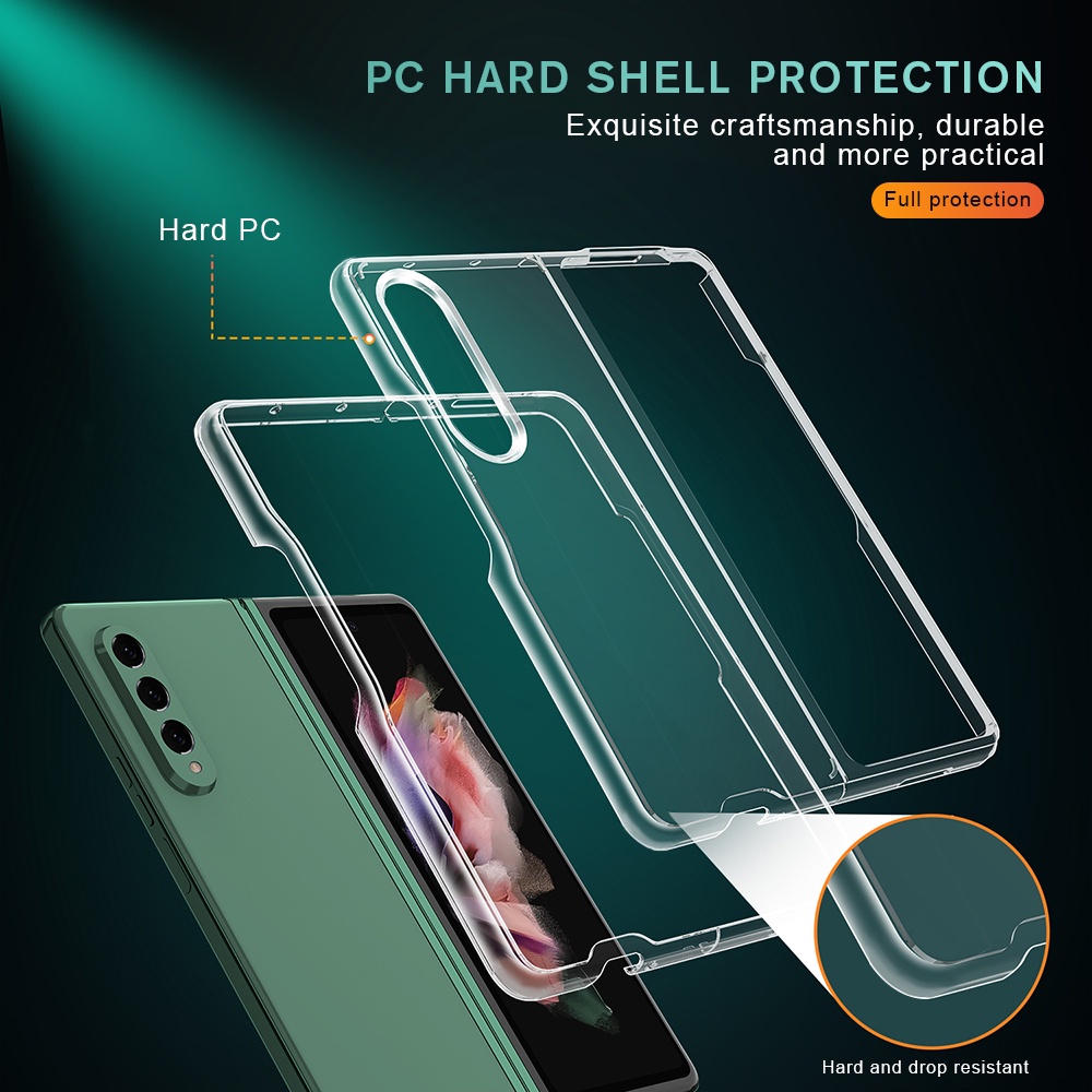 Ốp điện thoại nhựa cứng trong suốt cho Samsung Galaxy Z Fold3 5g 7.6" Samsung Z Fold3 Z Fold 3