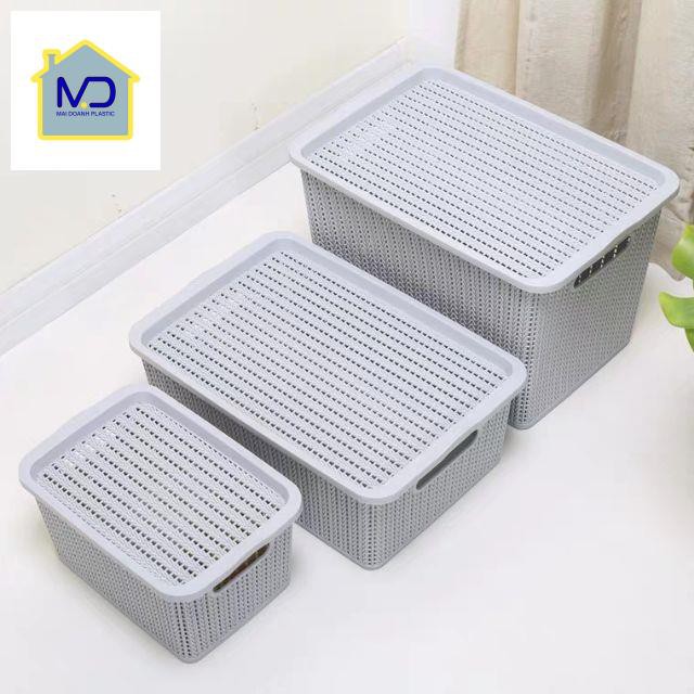 Rổ đựng đồ có nắp kiểu Hàn Quốc