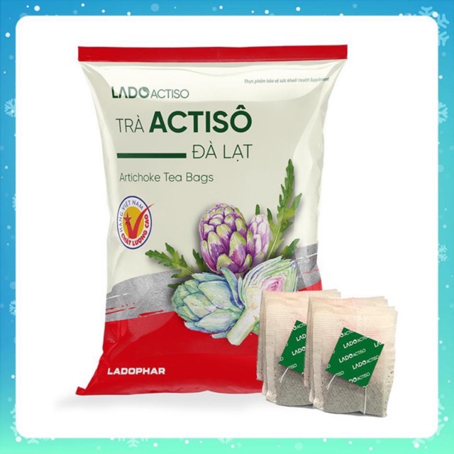 TRÀ ATISO TÚI LỌC, 100 TÚI/ HỘP- LADOPHAR- SP CỦA CÔNG TY DƯỢC LÂM ĐỒNG