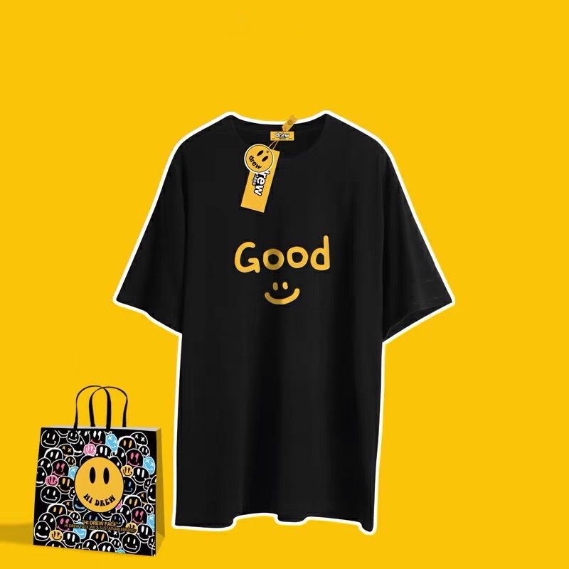 Áo thun Drew Unisex Basic Tee 100% Cotton, phông trơn nam nữ tay lỡ oversize form rộng - AT12