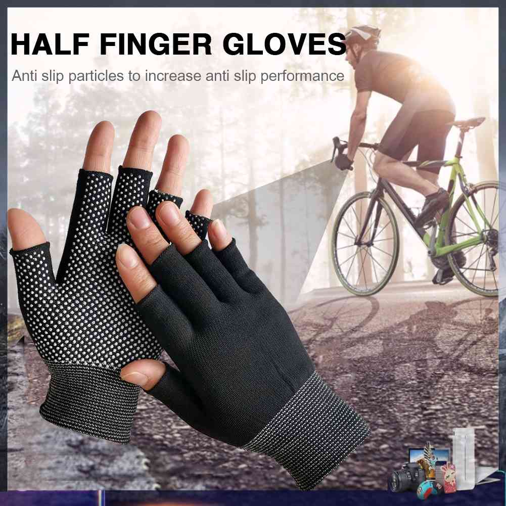 Găng Tay Nửa Ngón Chống Trượt Khi Đi Xe Đạp, Câu Cá