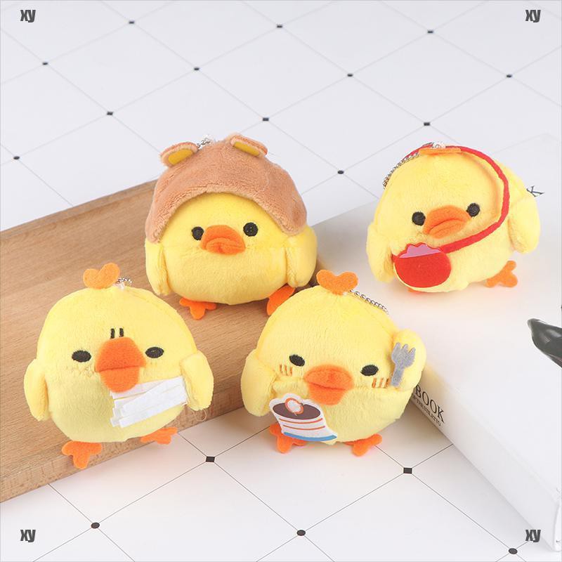 Móc khóa hình chú gà con nhồi bông đáng yêu xinh xắn