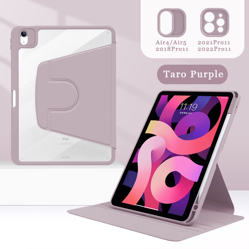 New 360° Ốp Máy Tính Bảng Trong Suốt Dạng Đứng Bảo Vệ Toàn Diện Cho iPad Air5 Air4 8th 7th 6th 10.2 Mini6