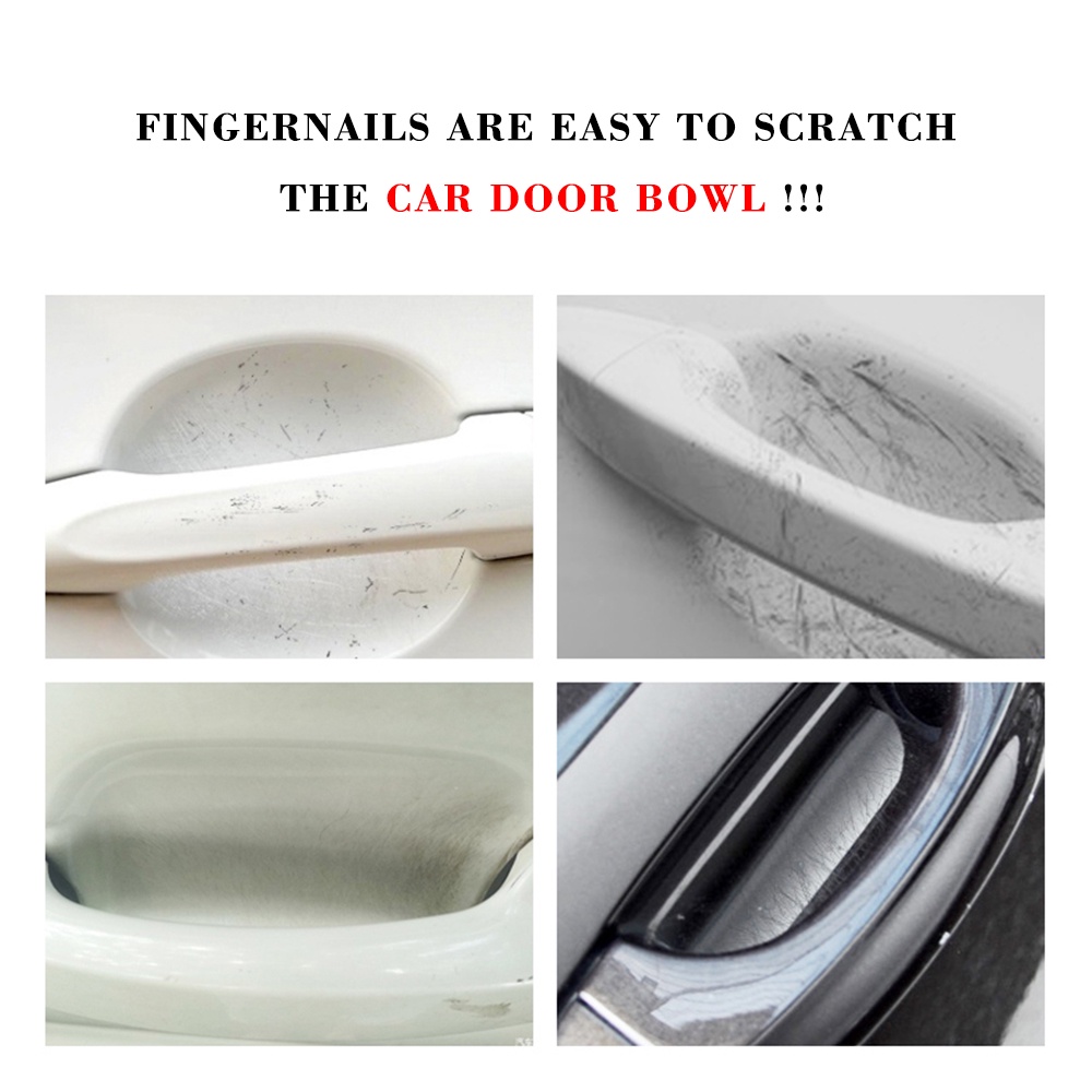 Set 8 Tấm Phim Vinyl Trong Suốt Dán Bảo Vệ Tay Cầm Xe Hơi Ford Fiesta Focus Ka EcoSport Ranger