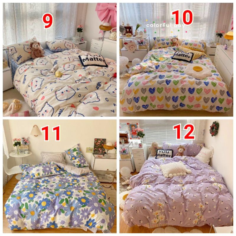 Bộ chăn ga gối phong cách Hàn quốc Cotton Living (100% cotton). Chọn mẫu