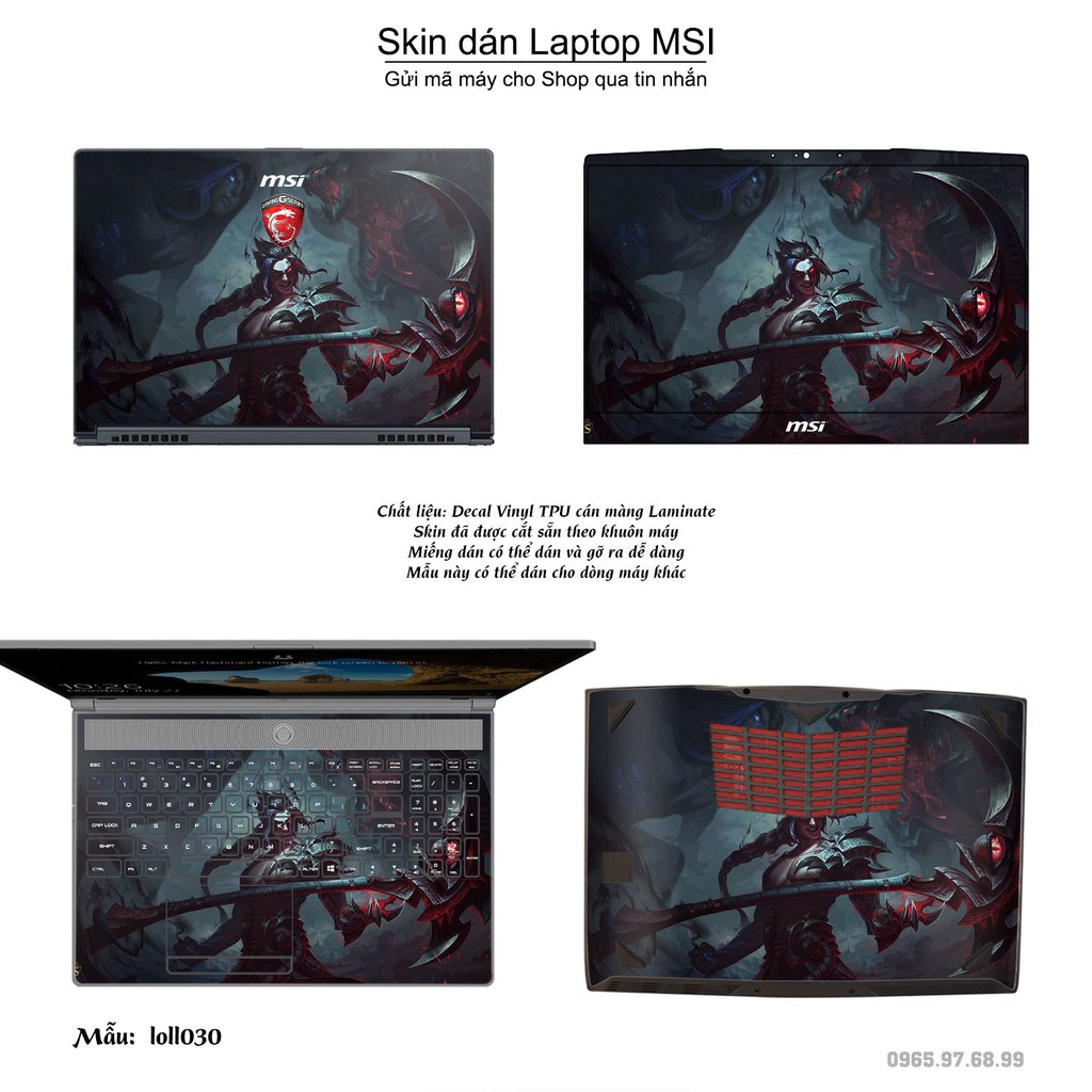 Skin dán Laptop MSI in hình Liên Minh Huyền Thoại nhiều mẫu 4 (inbox mã máy cho Shop)