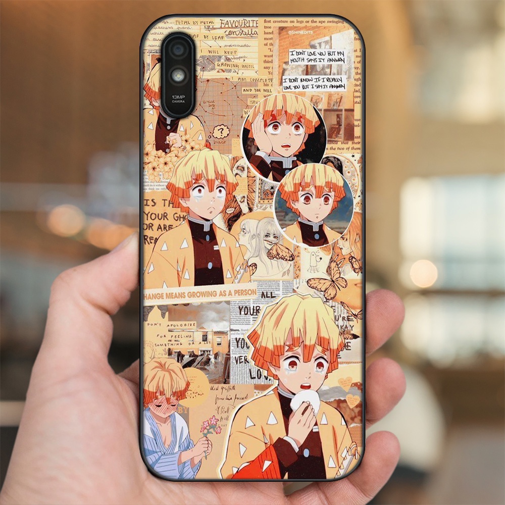 Ốp lưng Xiaomi Redmi 9A viền đen in hình Zenitsu Kimetsu no Yaiba