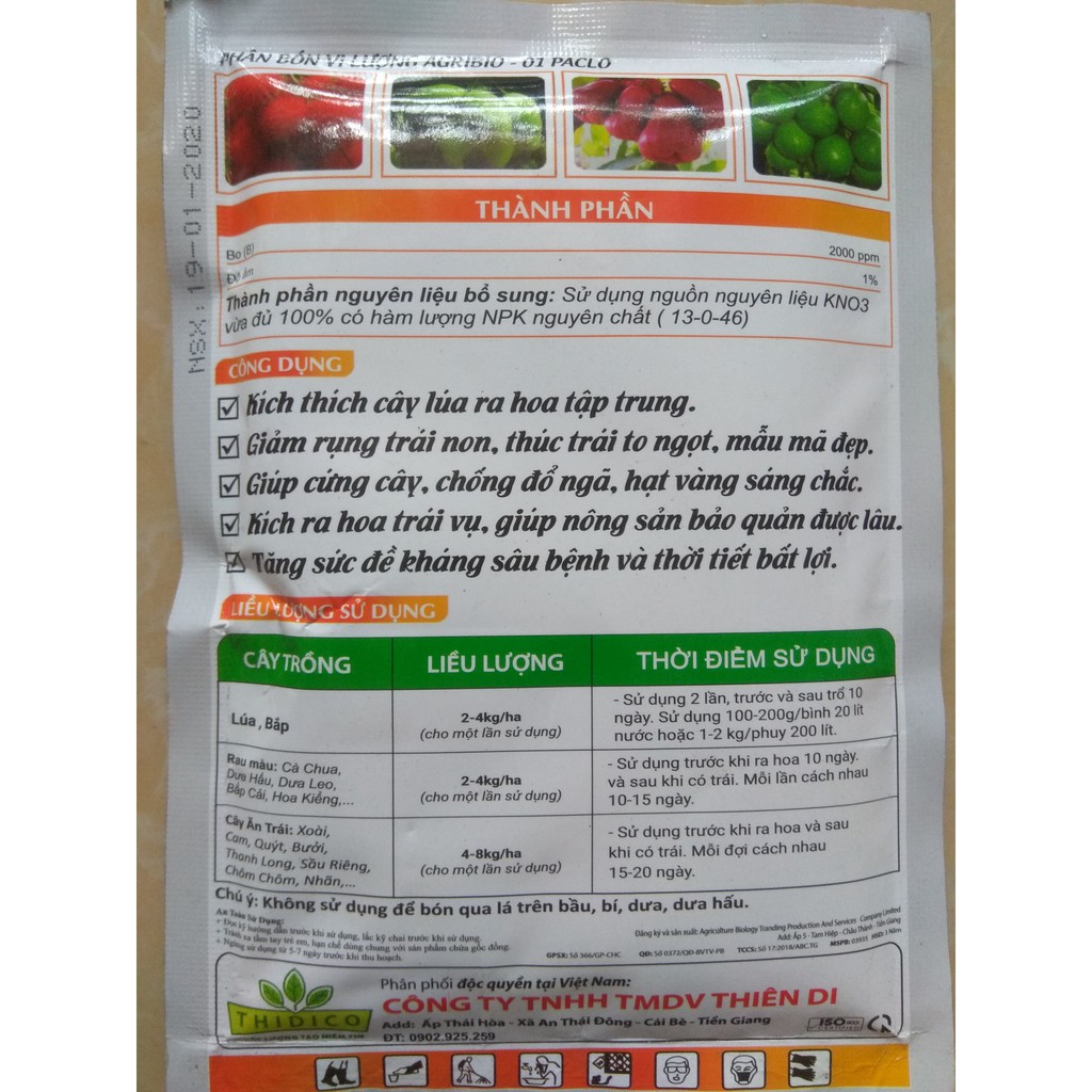 Phân bón vi lượng KNO3 kích thích ra hoa tập trung - gói 200 gram