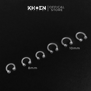 (1 CHIẾC) Khuyên tai Chữ U trong suốt nhựa sinh học - Khoen Store