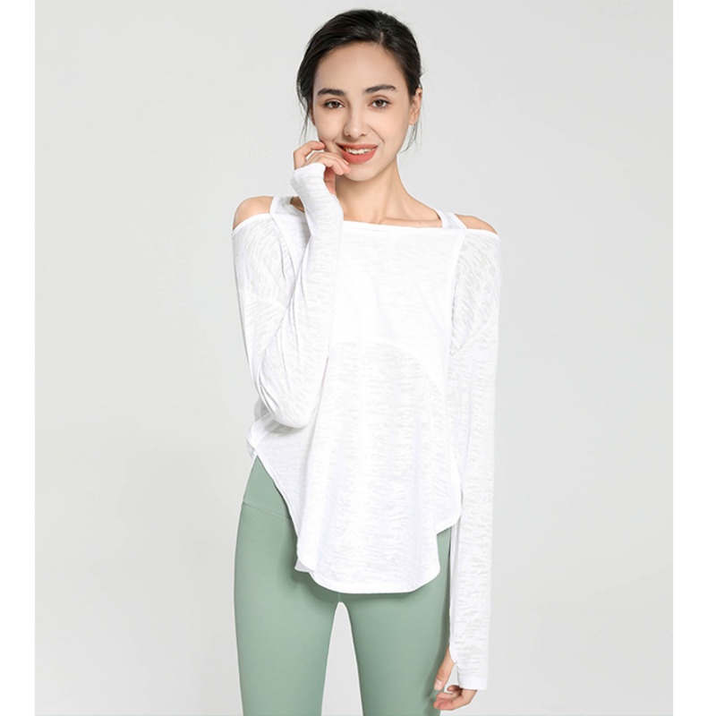 Áo Thun Thể Thao Tay Dài Dáng Rộng Thoáng Khí Nhanh Khô Thời Trang Xuân Thu Cho Nữ