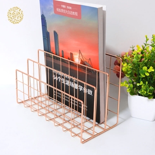 Kệ sách sắt ba lưới, giá đỡ sách kim loại, giá đựng hồ sơ trang trí máy tính để bàn OUYOU