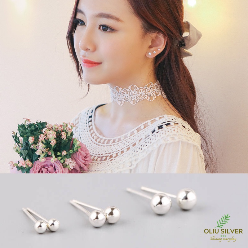 Bông Tai Bạc S925 Bi Nhí Mini Dots Nhiều Size Tối Giản | Khuyên Tai Unisex Trang Sức Bạc