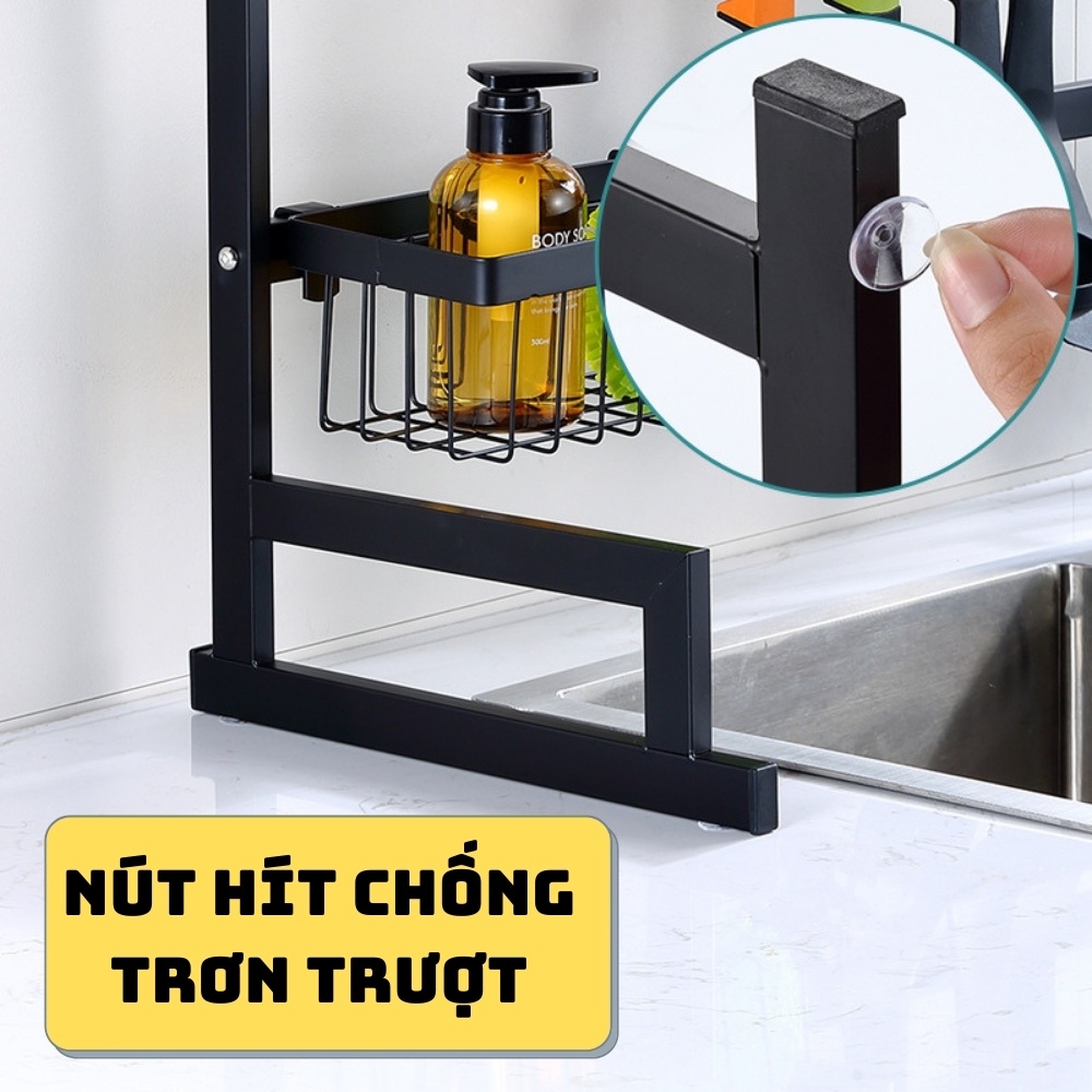 Kệ Chén Bát Nhà Bếp Đa Năng MIKYGO Để Trên Bồn Rửa Bát Thiết Kế Thông Minh Chất Liệu Thép Carbon Không Han Gỉ MK016