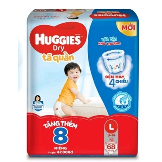Thanh lý tã quần Huggies L68+8