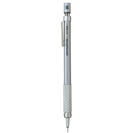 Bút chì kỹ thuật thân kim loại Pentel Graphgear500 PG515 Mechanical Pencil for Draft 0.5mm (đúc thép)