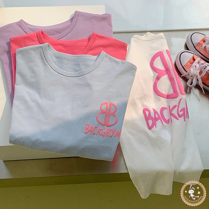 Đầm Thun Ngắn Tay Màu Sắc Trơn Thoáng Khí Thời Trang Cho Bé Gái