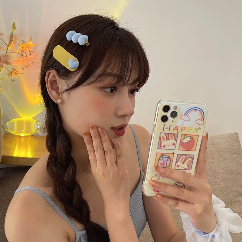Set 2 kẹp tóc bb hình trái tim nhiều màu sắc phong cách Hàn Quốc dễ thương