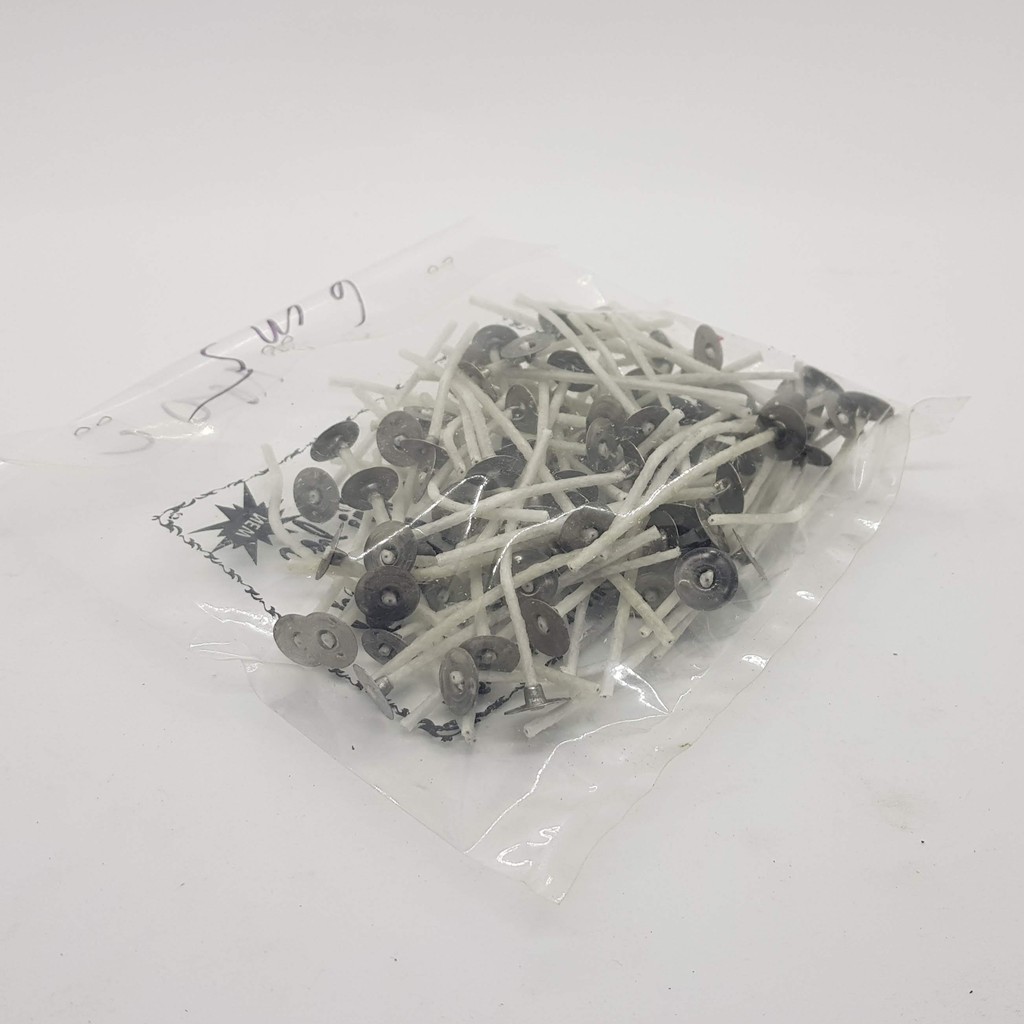 10 bấc nến có đế dẹp săn 9cm,13cm,15,5cm chuốt sáp sẵn 100% cotton an toàn cho người sử dụng