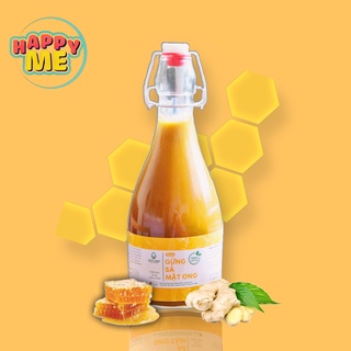 Siro Gừng Sả Mật Ong chai thủy tinh 500ml đặc sản Hưng Yên