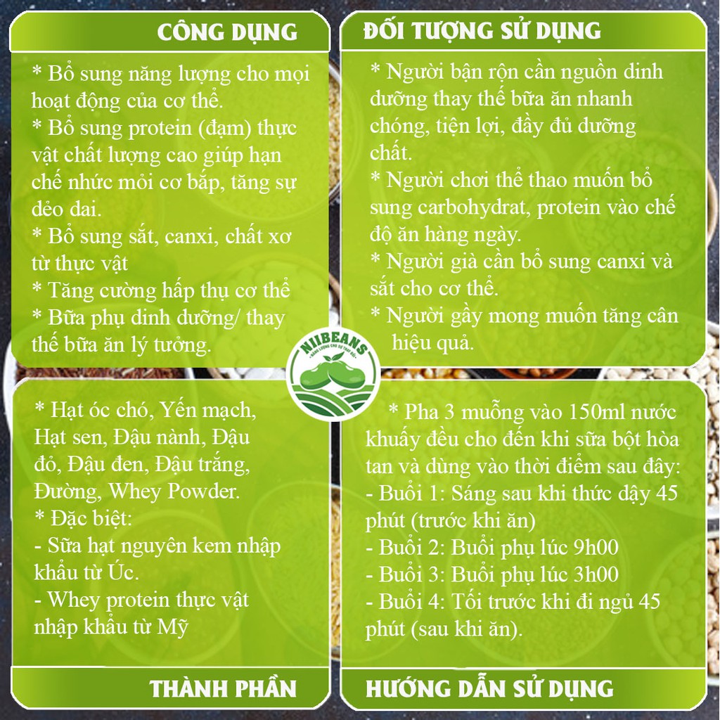 Sữa hạt Bổ sung dinh dưỡng Hương Vị Nguyên Bản 900g