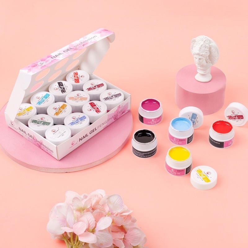 Set gel vẽ Fengshangmei chính hãng - Gel vẽ Nails 12 màu chuyên dụng MaiAnhNails
